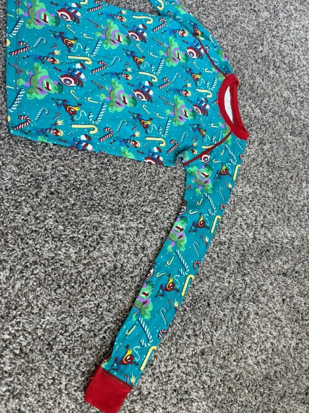 MARVEL Long Sleeve Crew Neck Christmas Holiday Pajama Set Boy's Size 10